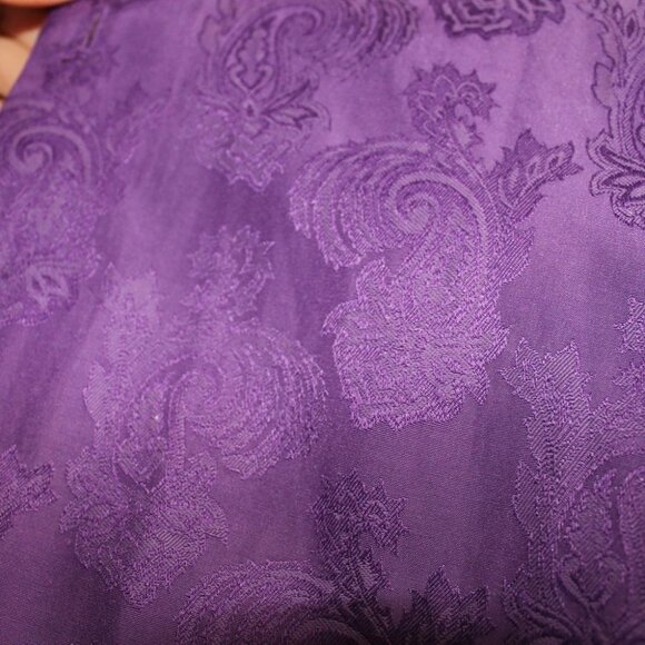 VINTAGE Vizoni Uomo Men's Purple Jacquard Button Down Shirt Size S - Picture 13 of 15